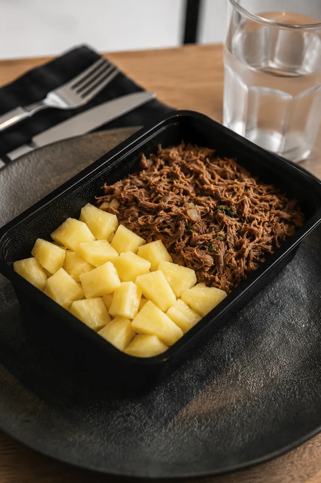 Carne Desfiada c/ Aipim (Mandioca) Cozida em cubos